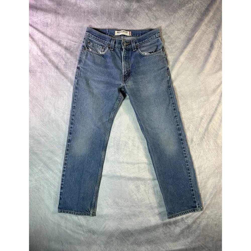 Levi’s 505 Regular Straight Leg Blue Denim Jeans 31x30 Y2K Vintage